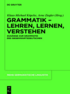 cover image of Grammatik – Lehren, Lernen, Verstehen